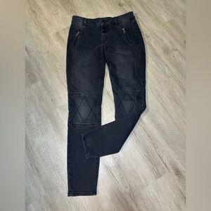 DL1961 Florence Ankle Moto Skinny Jeans Black Stretch Mid Rise Size 27